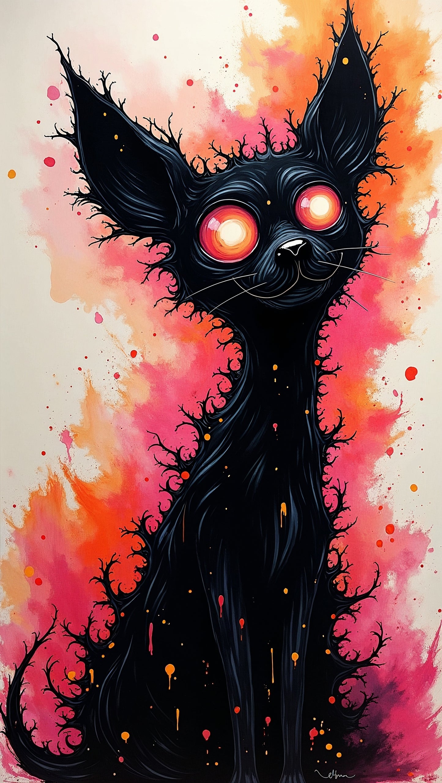 Chat Noir Mystique aux Yeux Lumineux | Fantasy Art