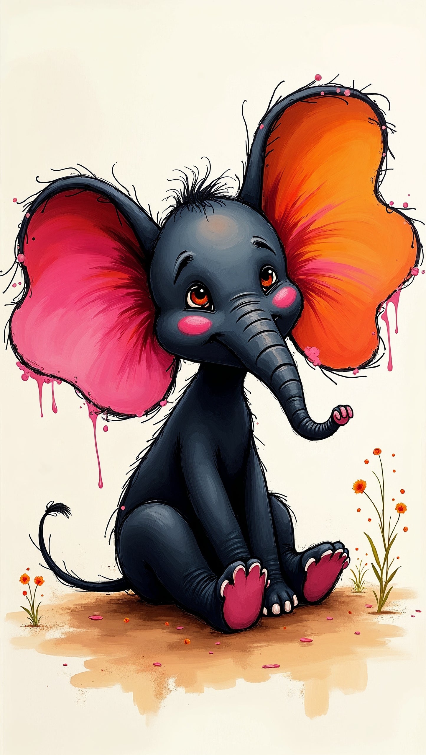 Éléphant Assis au Regard Attendrissant | Jean-Pierre Prieur - Mystic Art