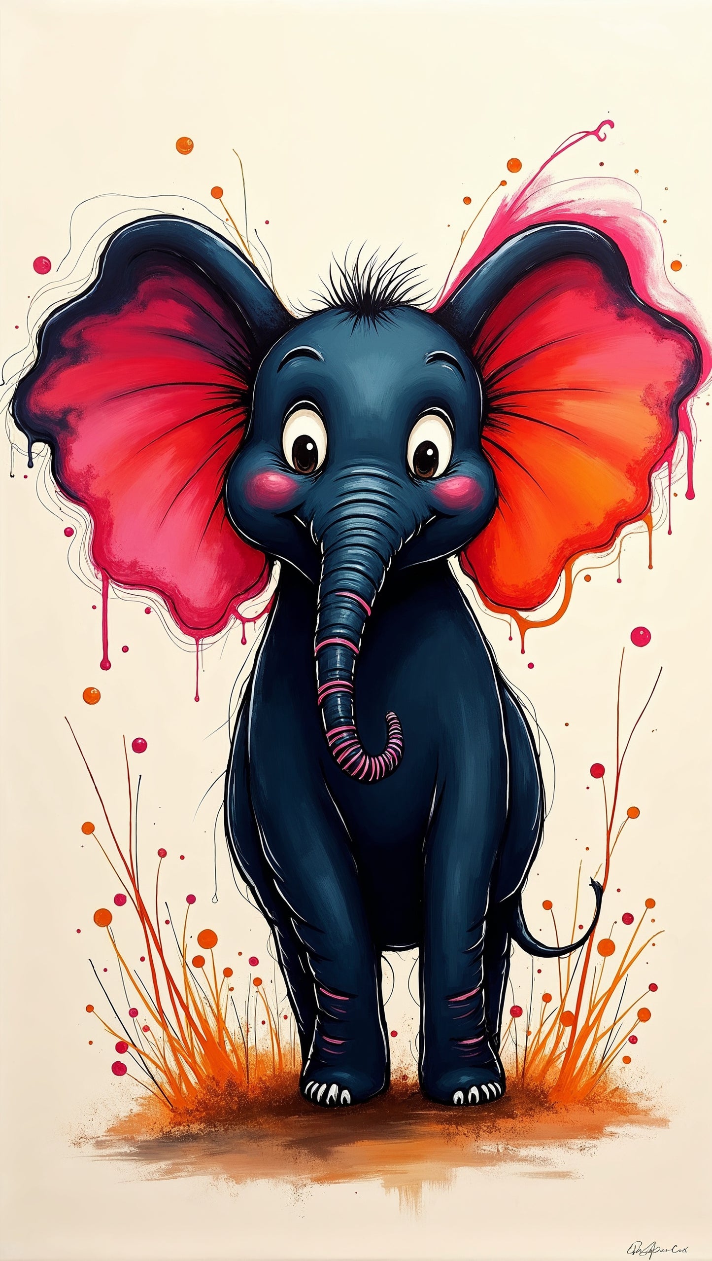 Éléphant Joyeux et Vives Herbes | Jean-Pierre Prieur - Mystic Art
