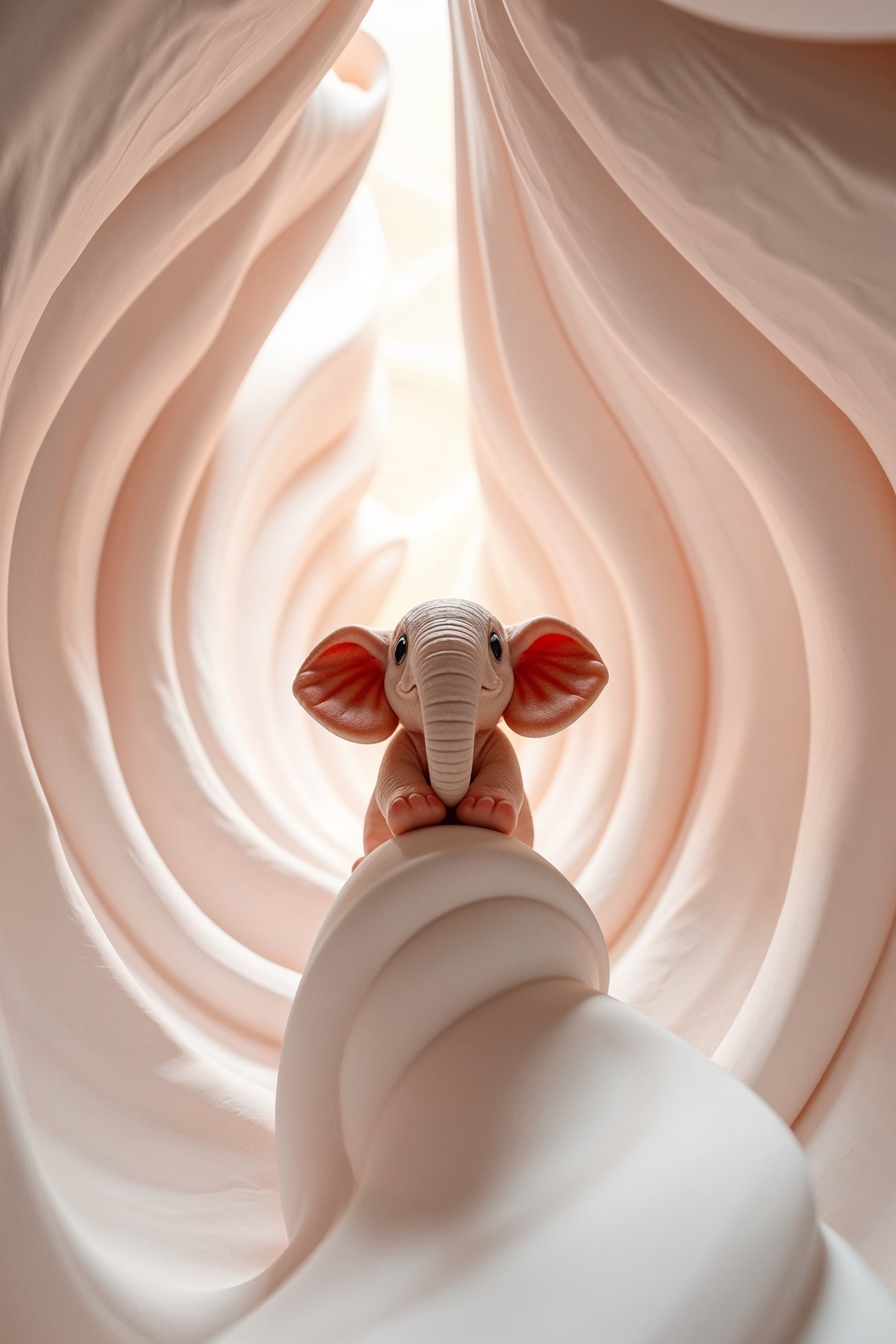Éléphanteau dans un cocon lumineux : Peinture Digitale