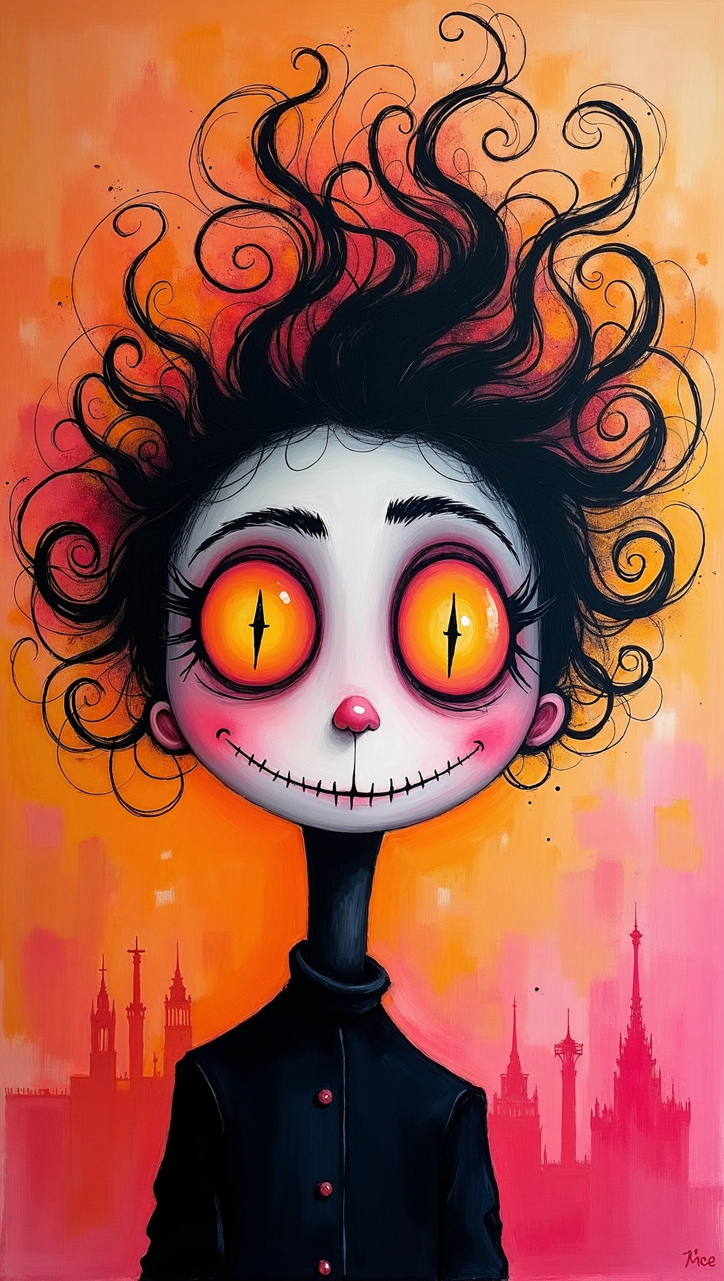 Fantástico retrato de un personaje gótico de mirada hipnótica | Arte de fantasía
