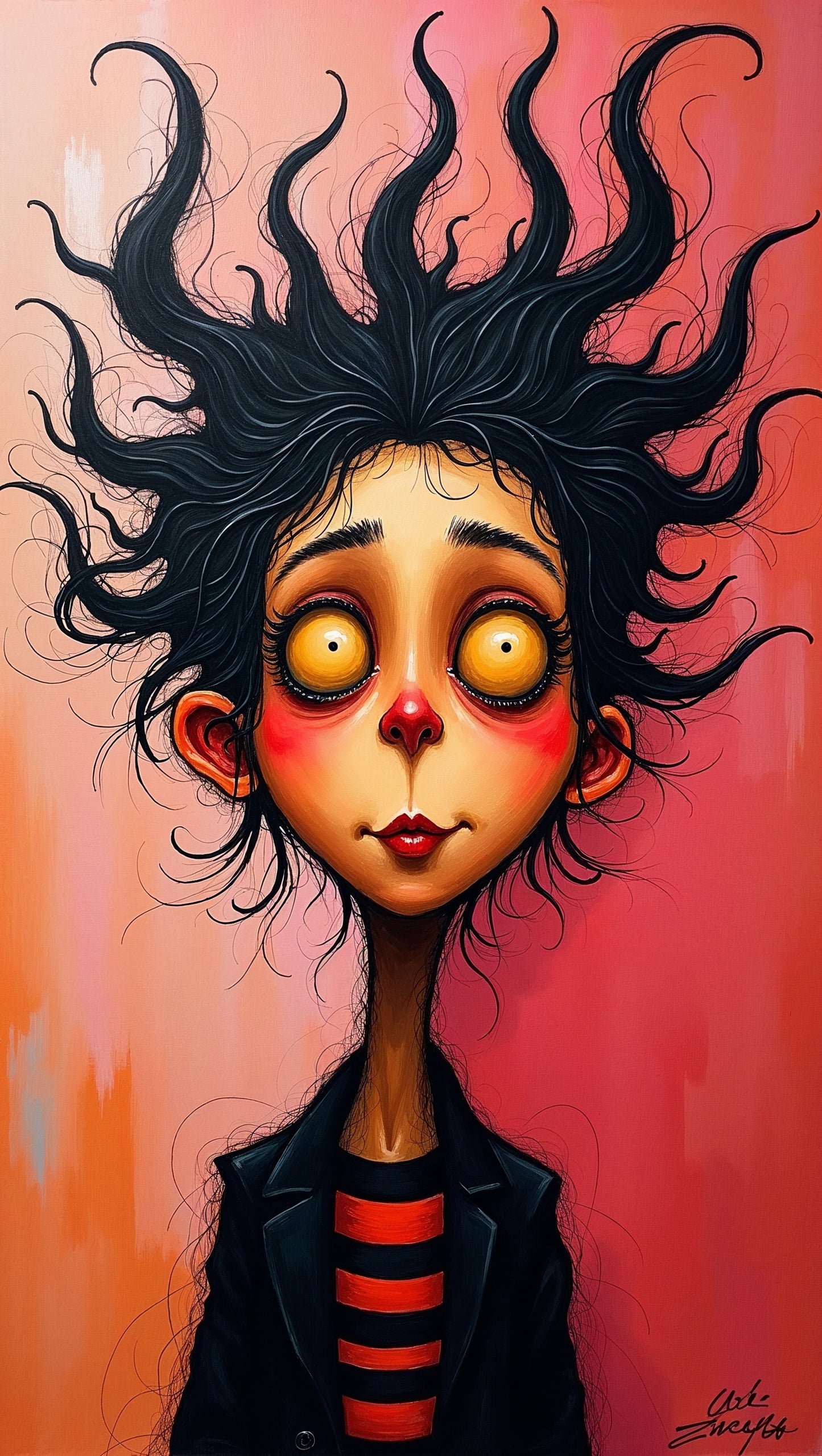 Portrait Expressif aux Yeux Dorés et Cheveux Sauvages | Fantasy Art