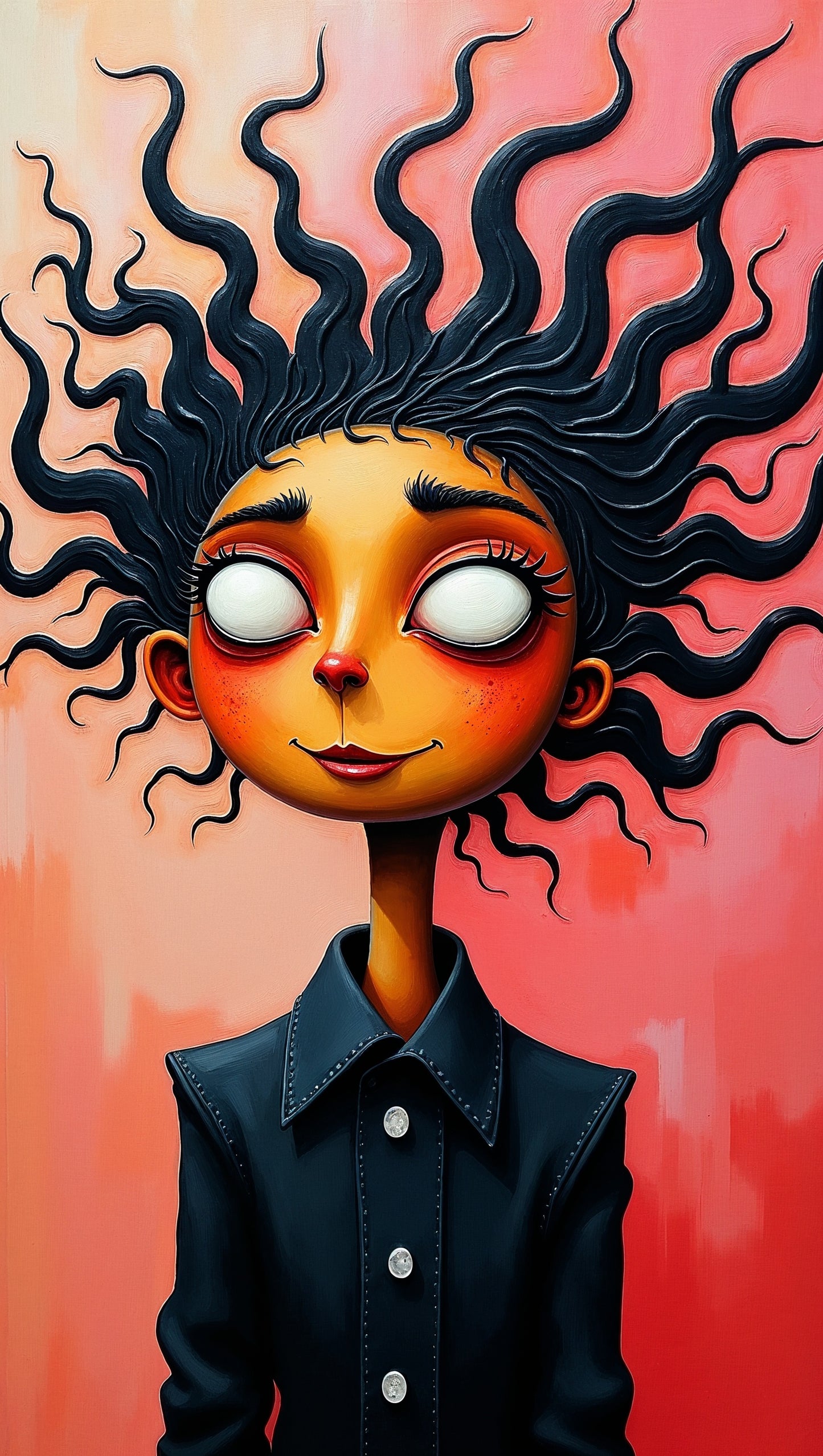 Portrait Éclatant avec Mèches Tourbillonnantes | Fantasy Art