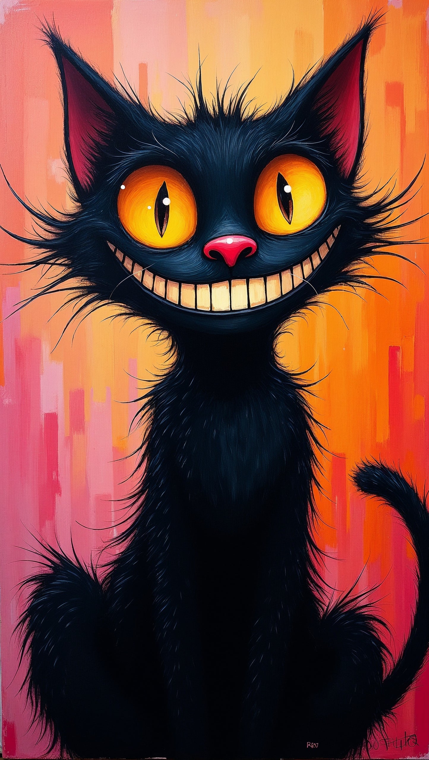 Chat Noir Fantastique avec Grands Yeux Dorés | Fantasy Art