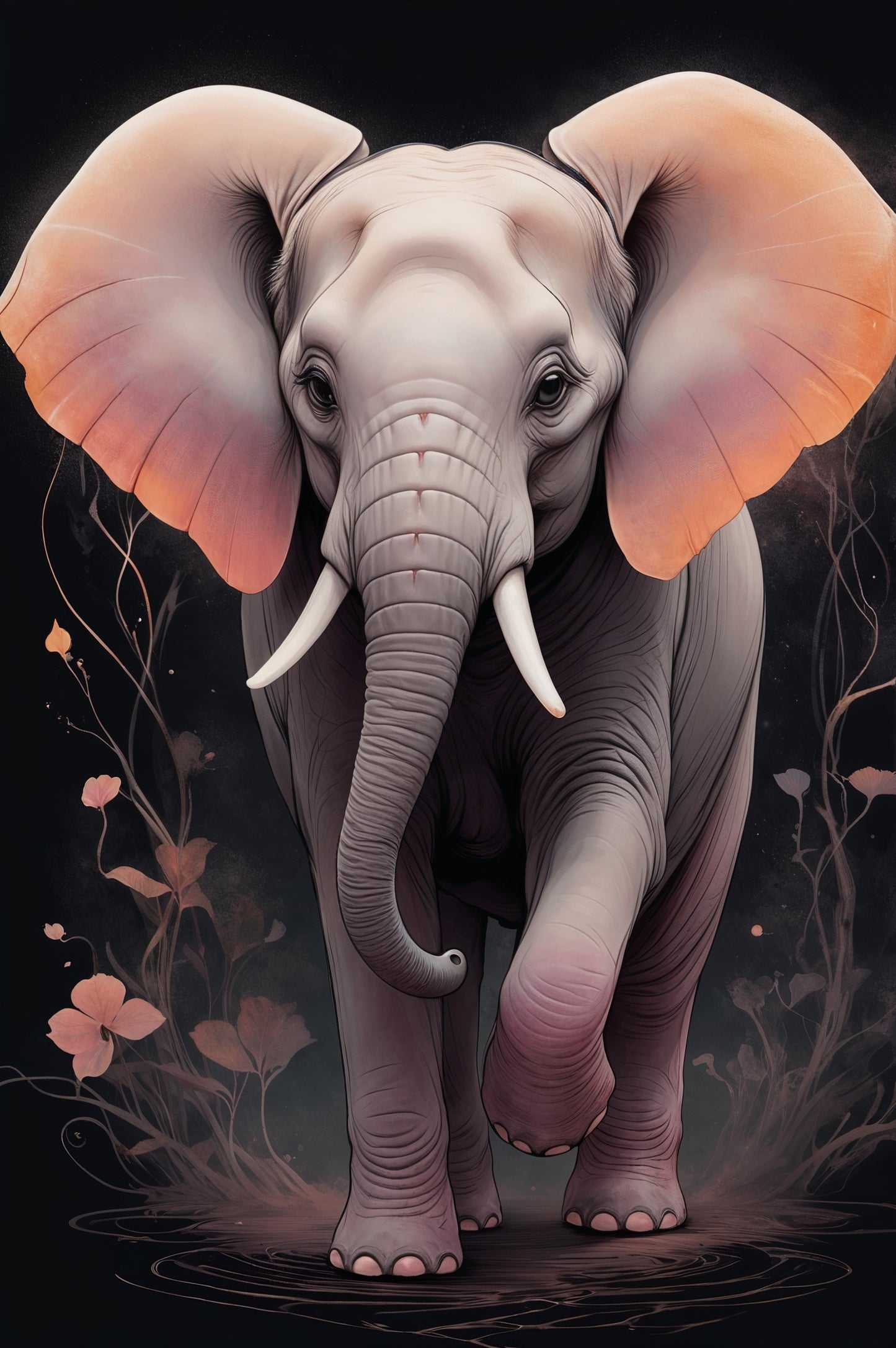 Illustration : Majesté d'un éléphant en marche