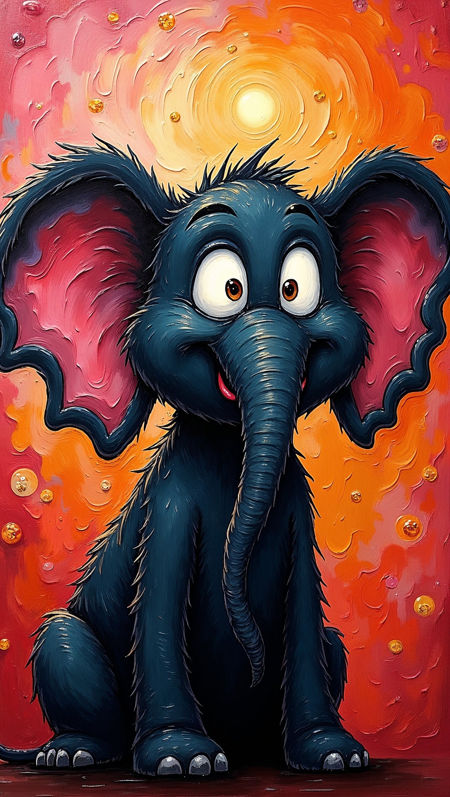 Éléphant Joyeux sous Lumière Dorée | Jean-Pierre Prieur - Mystic Art