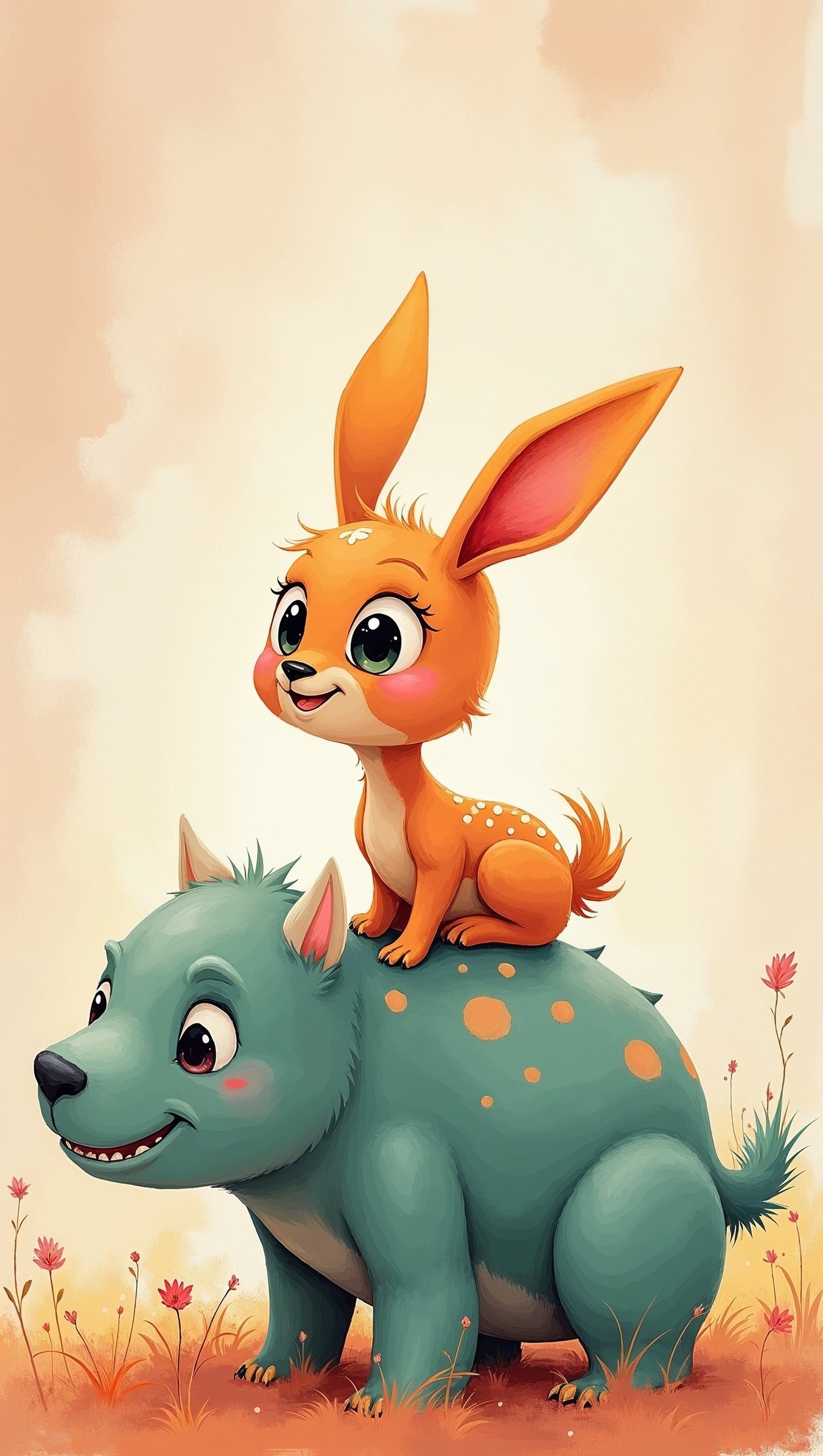 Duo Fantastique dans un Monde Poétique | Pixie Illustration Digitale