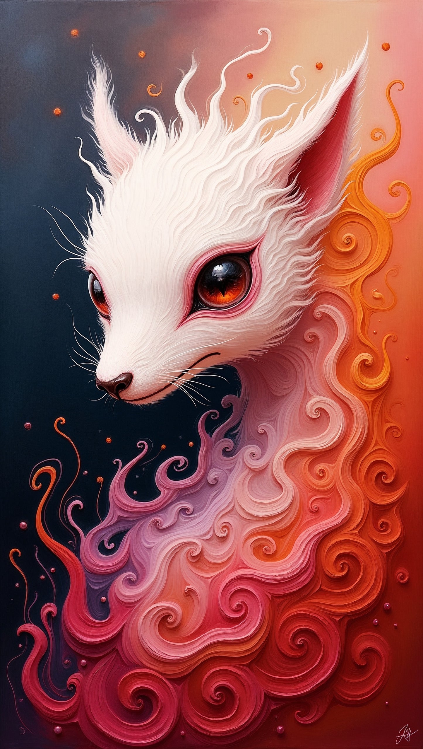 Sourire Pastel et Rêverie de Chat | Pixie Illustration Digitale