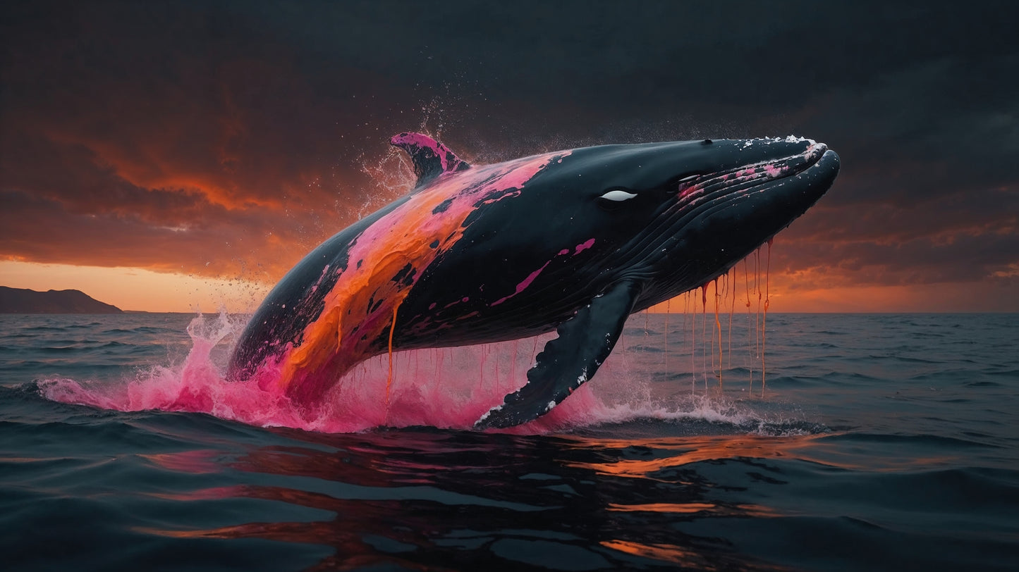 Baleine Crépusculaire Enflammée : illustration par Jean-Pierre Prieur