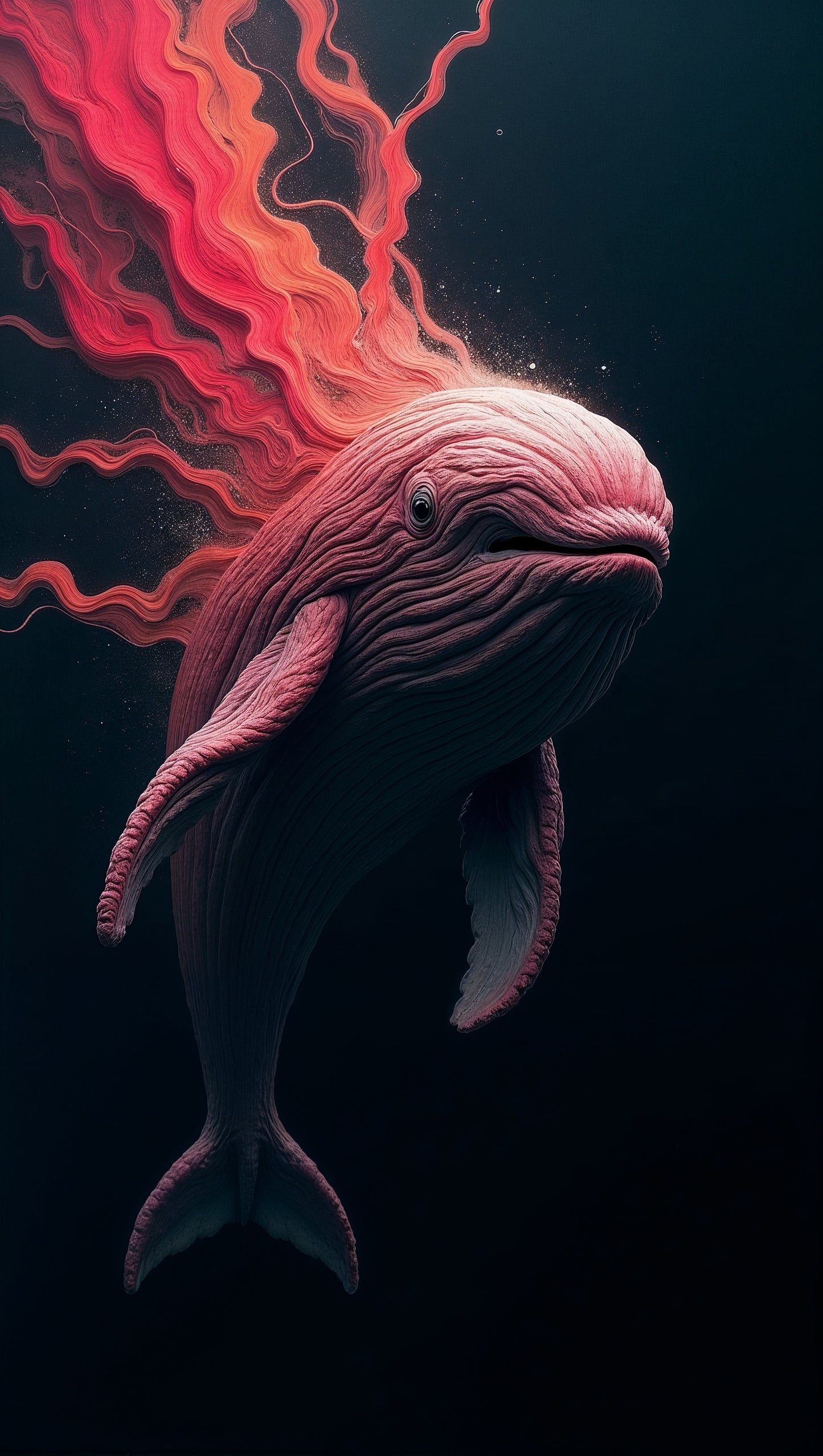 Majestuosa ballena con tonos brillantes