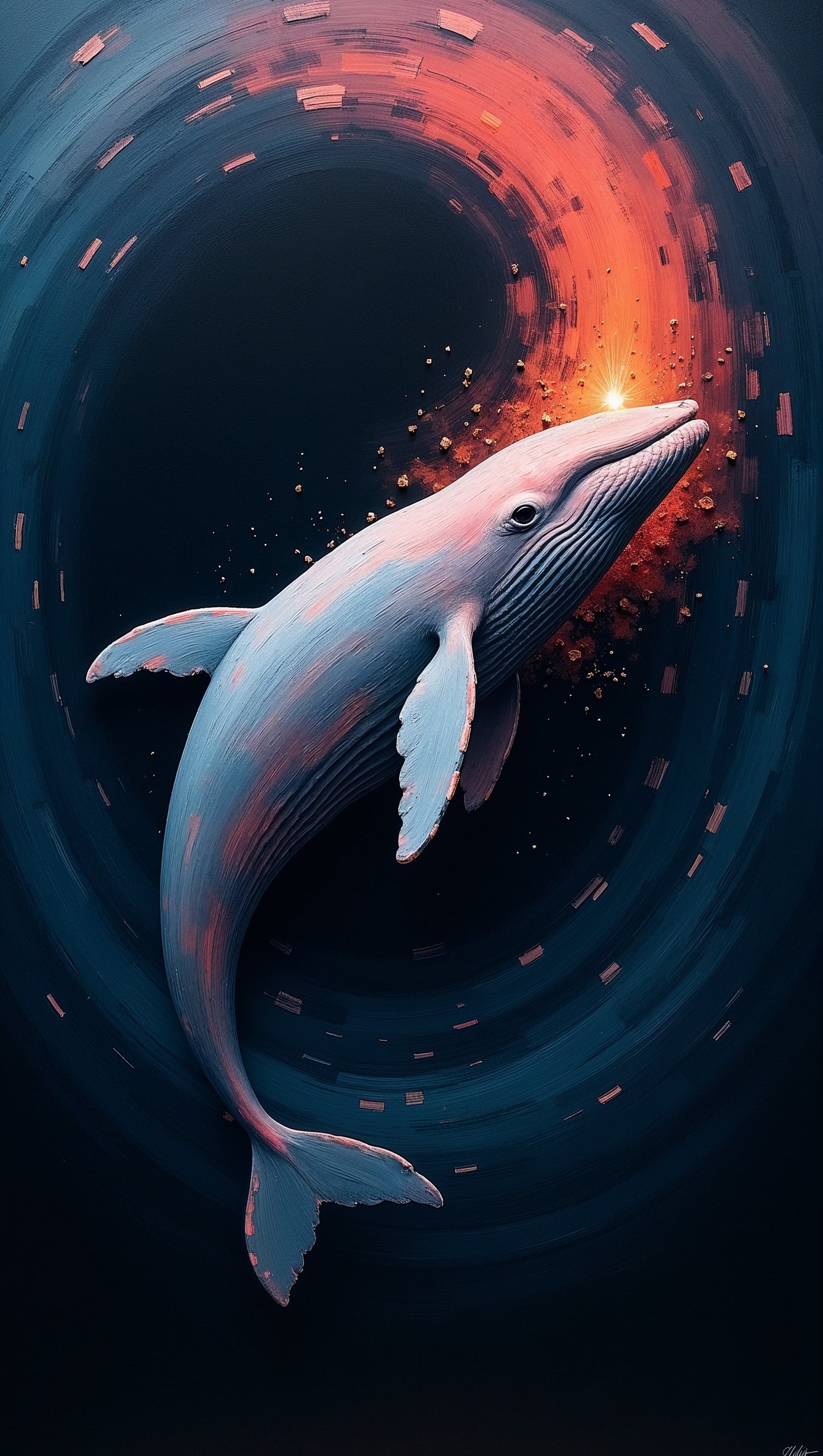 Ballena cósmica en movimiento: ilustración