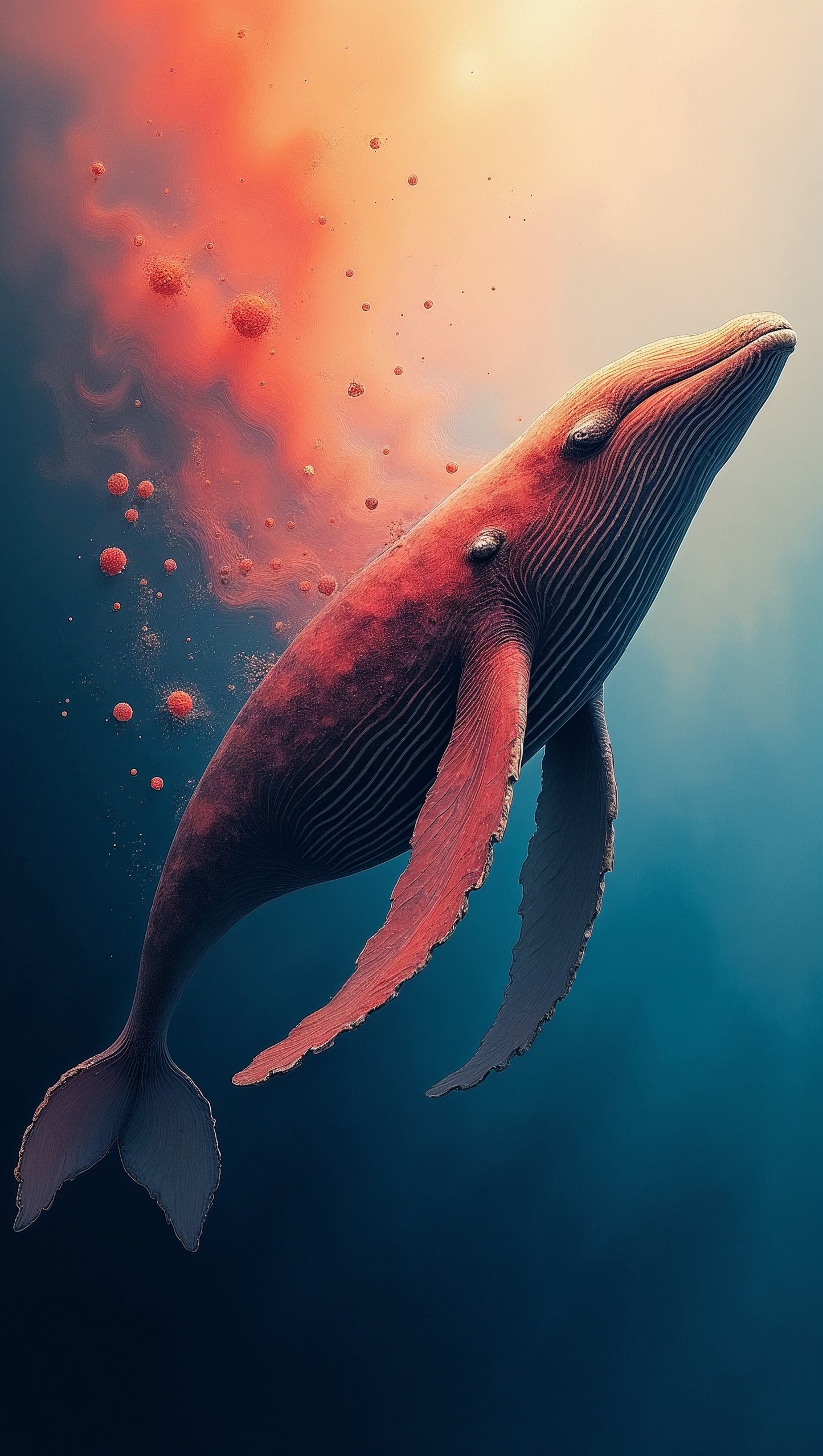 El despertar de la ballena roja: ilustración