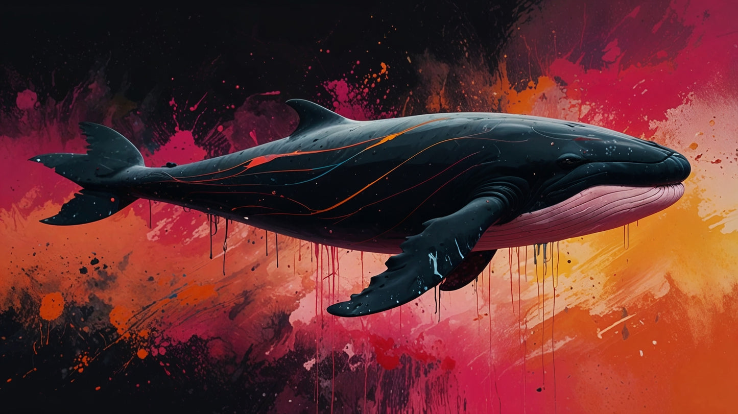 Baleine et Éclats Colorés : illustration