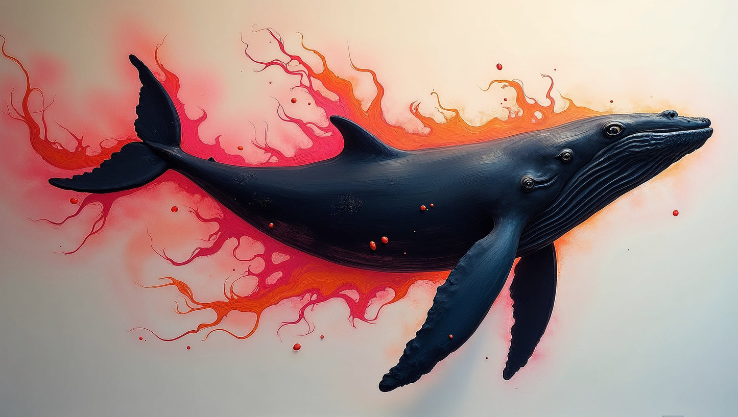 Baleine Flamboyante en Mouvement : illustration