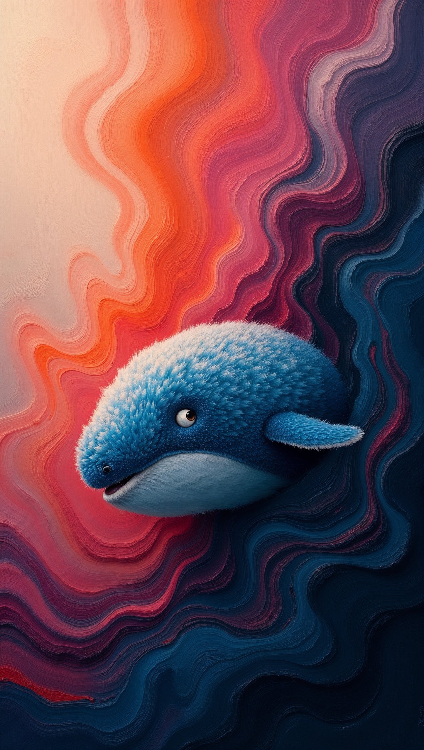 Baleine Bleue Texturée Lumineuse