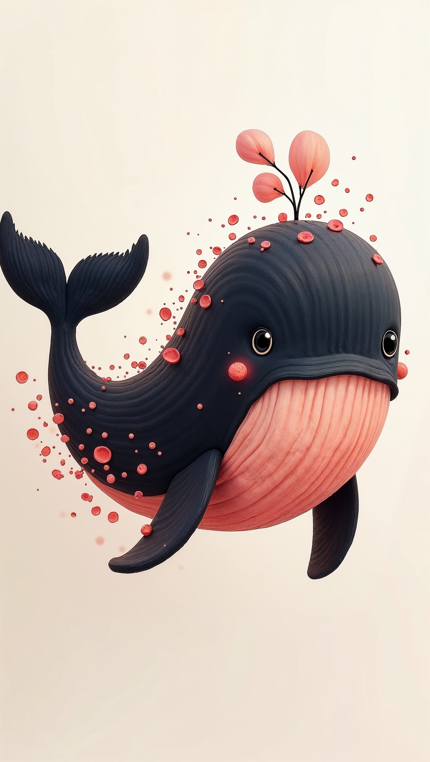 Baleine joyeuse et florale : Illustration de Jean-Pierre Prieur