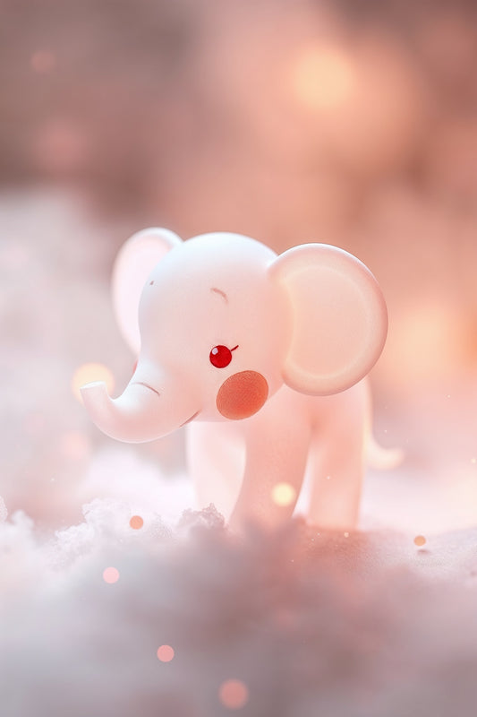 Elefante minimalista de hadas pequeñas: ilustración