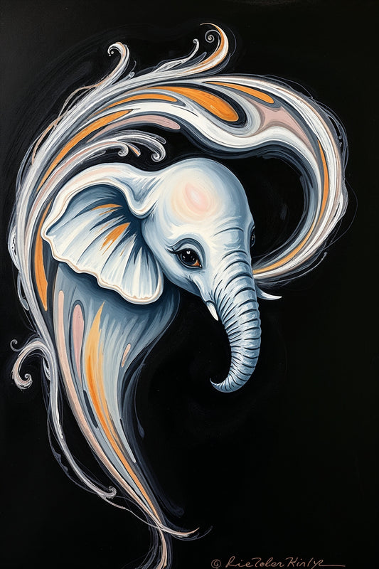 Elegancia fluida del elefante: ilustración