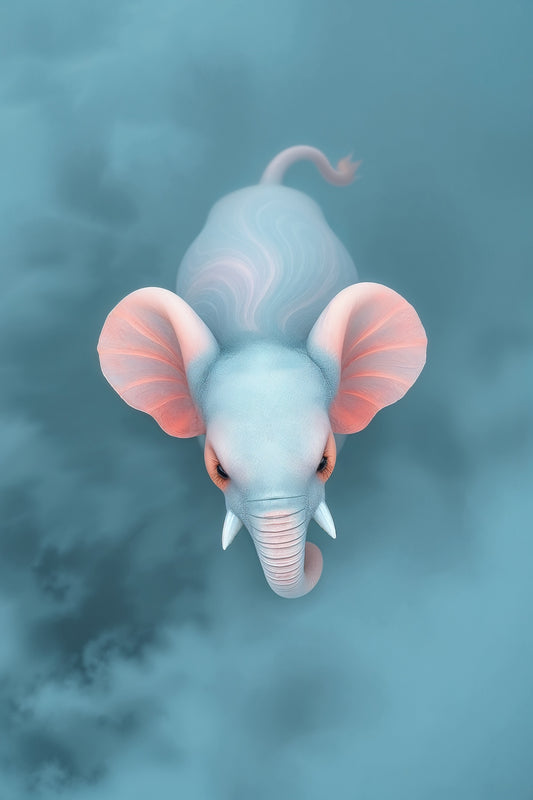 Elemento flotante surrealista - Elefante: Pintura digital