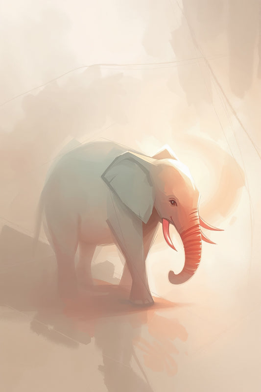 Elegancia luminosa del elefante: pintura digital