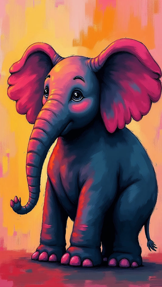 Elefante expresivo en colores vibrantes | Jean-Pierre Prieur - El arte místico