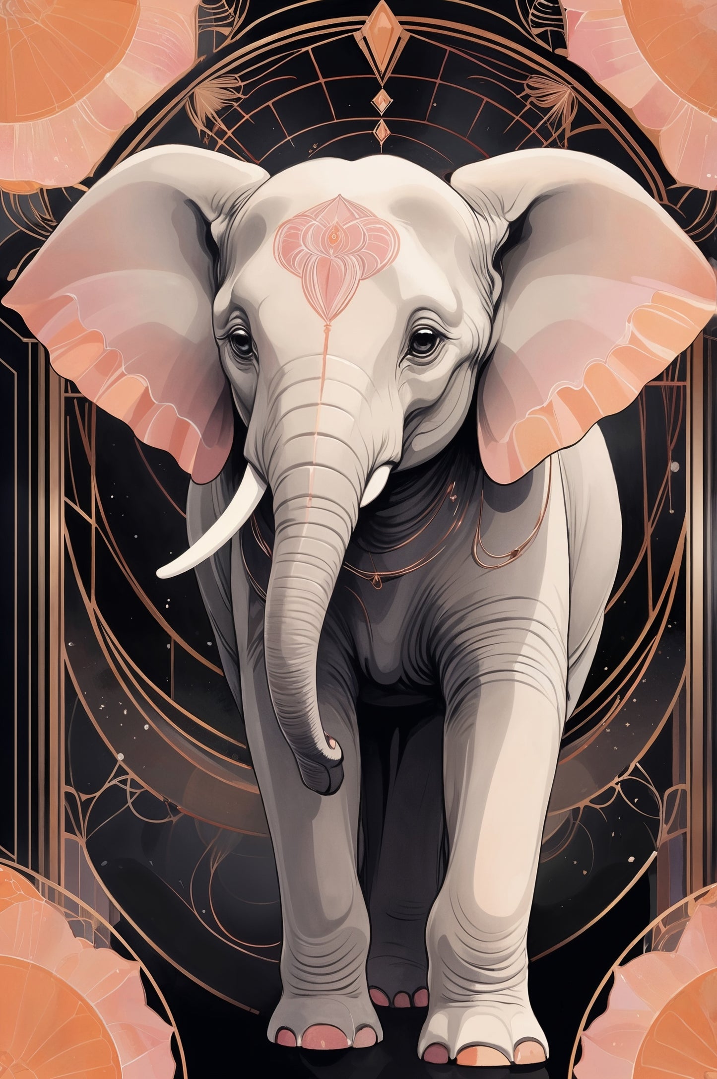 Armonía real y modernidad de un elefante: Pintura digital