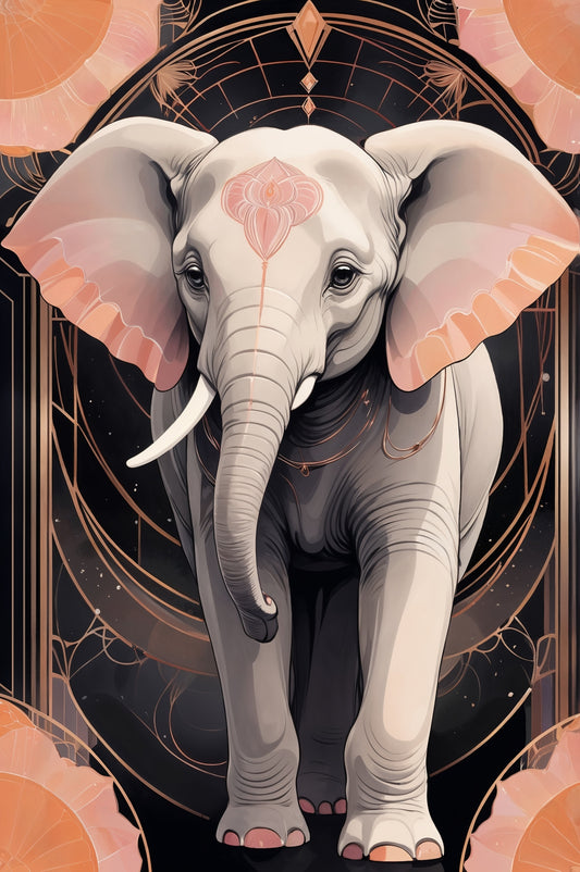 Armonía real y modernidad de un elefante: Pintura digital