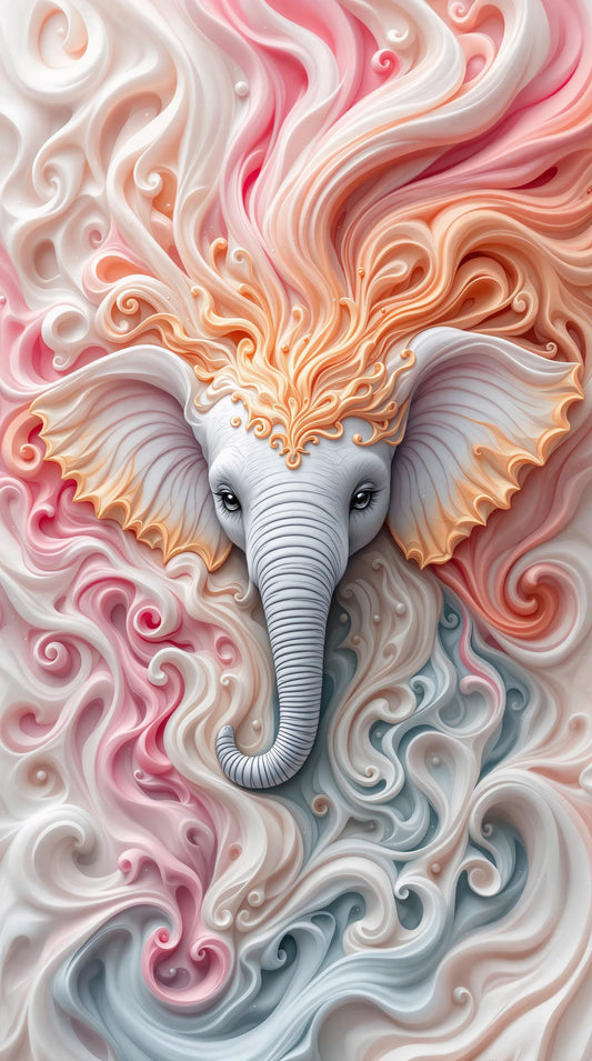 Ilustración: Armonía de un elefante fluido