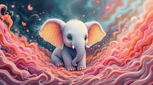 Lindo elefante en tonos pastel