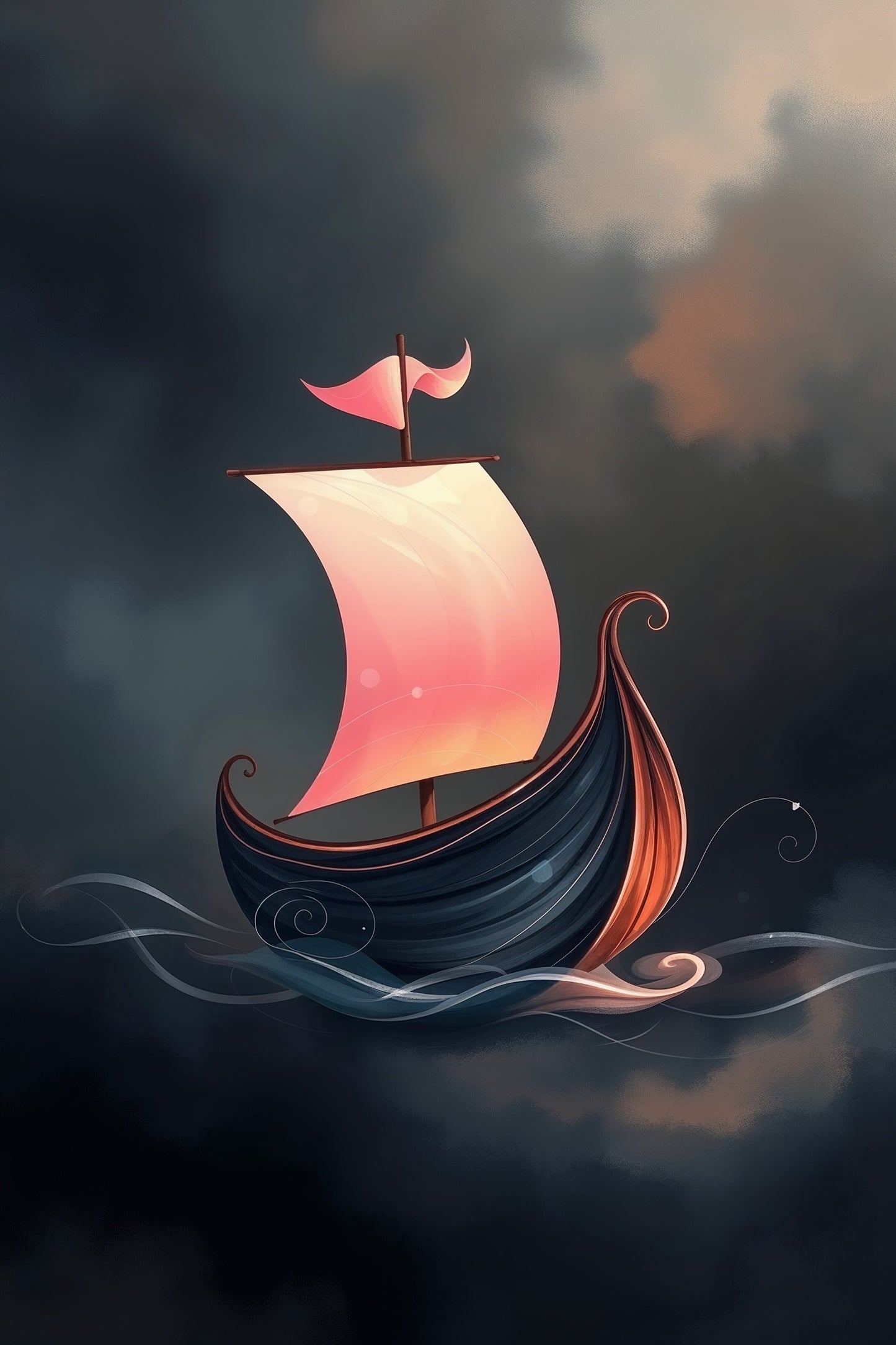 Celestial sailboat with luminous sails | Jean-Pierre Prieur