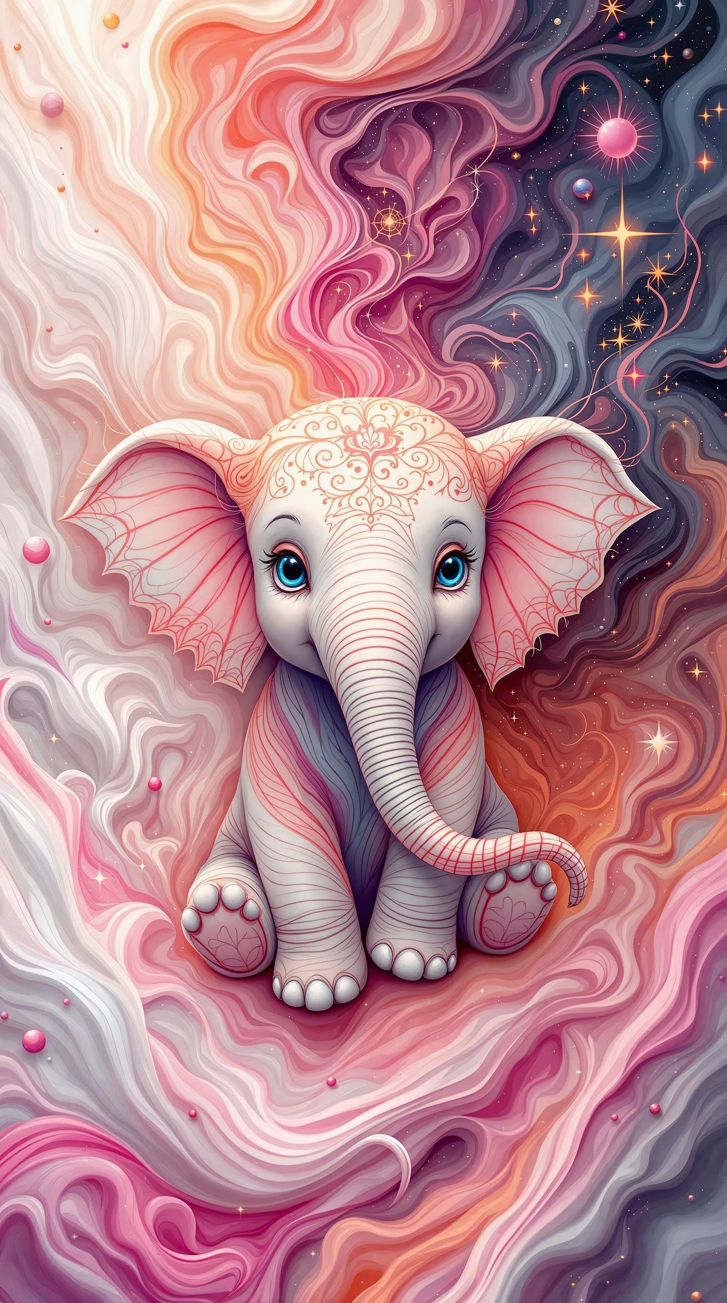 Elefante de hadas con ojos brillantes
