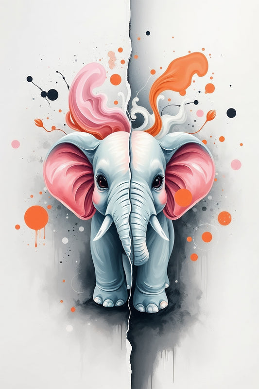Simetría de un elefante resplandeciente: Ilustración