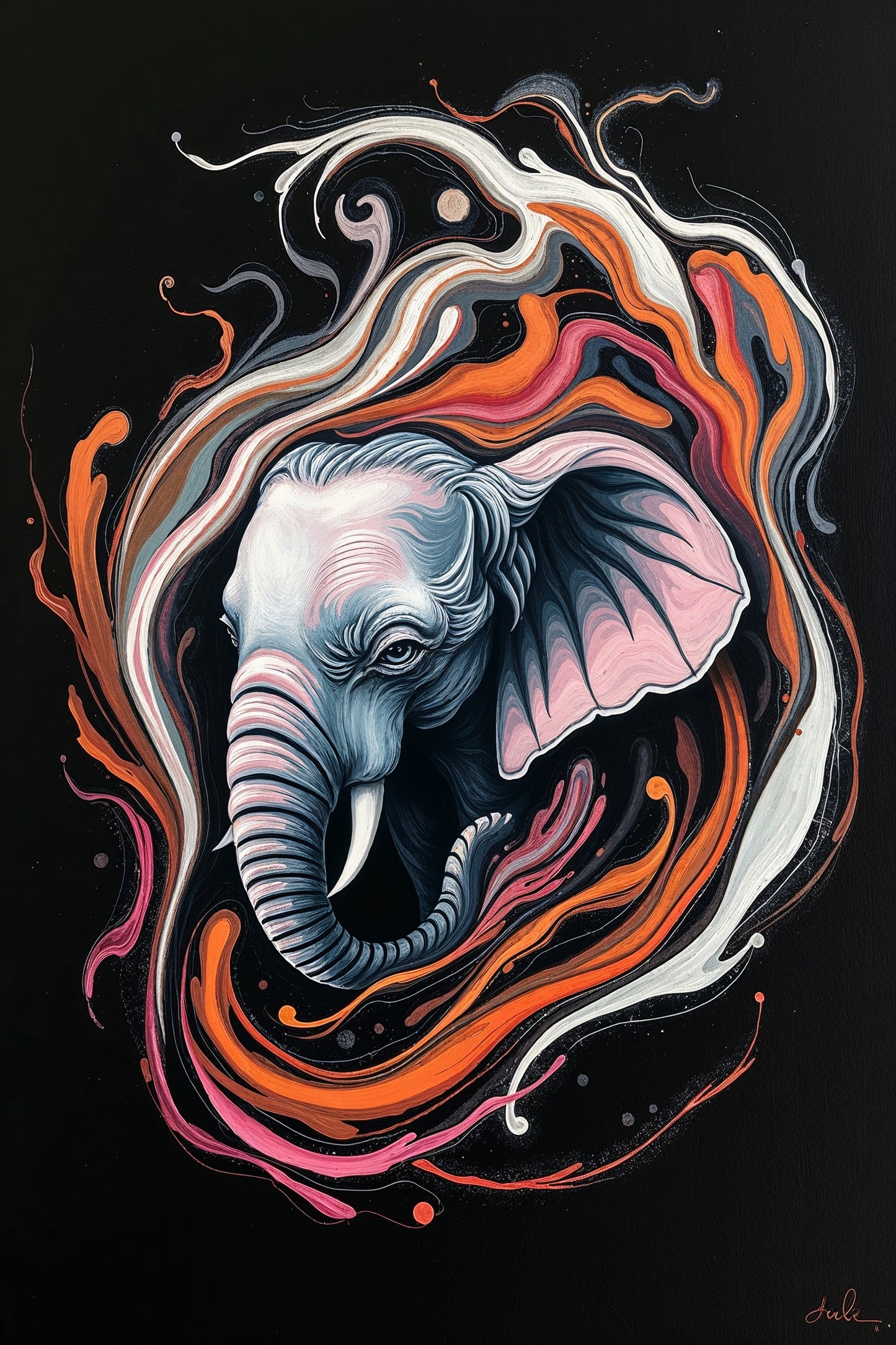 Fusión artística de colores salvajes: ilustración