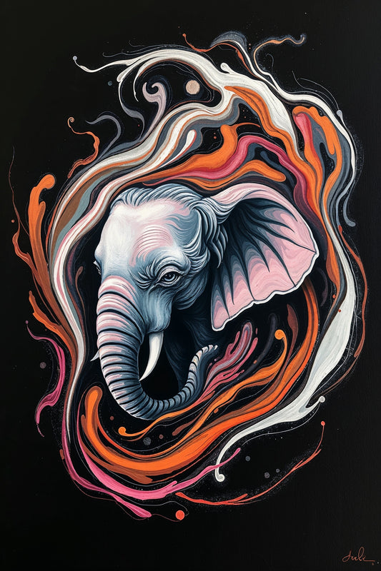 Fusión artística de colores salvajes: ilustración