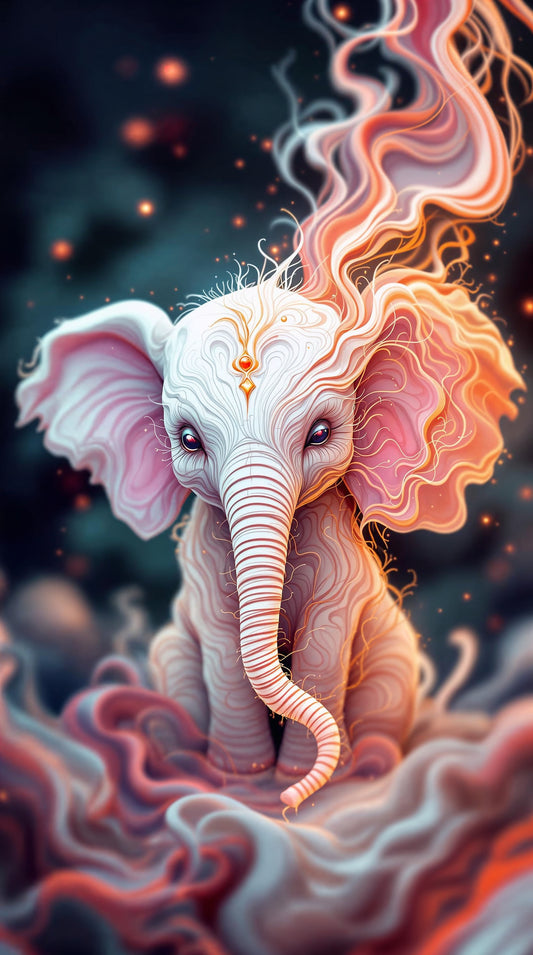 Elegancia mística del elefante: ilustración