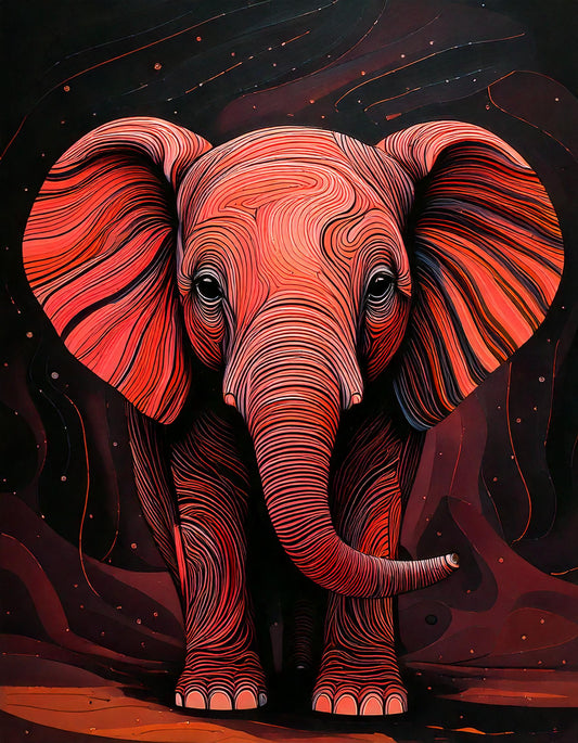 Elefante expresivo con líneas vibrantes | Jean-Pierre Prior